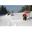 Orientierungstafel mit aktueller Loipenkarte am neuen Loipenparkplatz Schneckenstein-Panoramapark