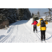 Skiwanderer am Einstieg Schneckenstein-Panoramapark