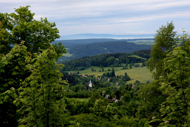 Blick vom Bergwanderweg EB in die benachbarte Tschechische Republik